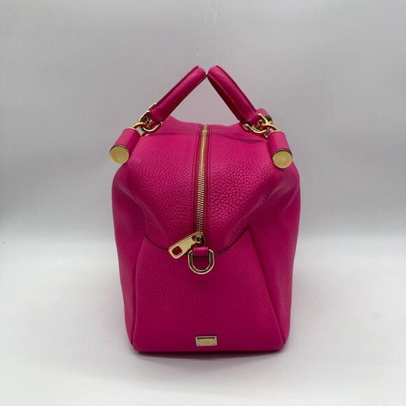 Dolce & Gabbana Pink Pebbled Leather Satchel Bag - Picture 4 of 16